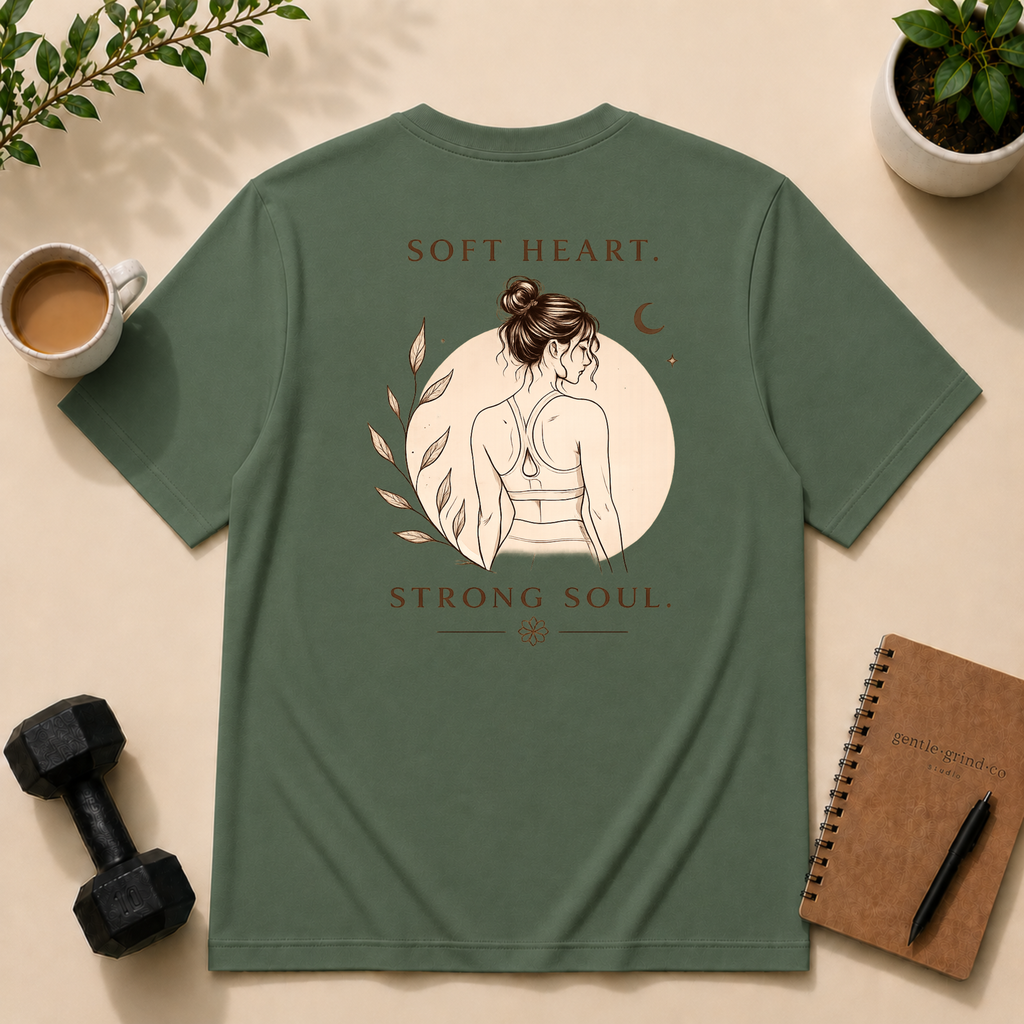 Soft Heart / Strong Soul - back of the t-shirt